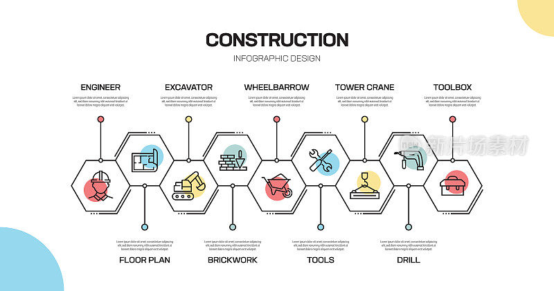 Construction Line Infographic Design